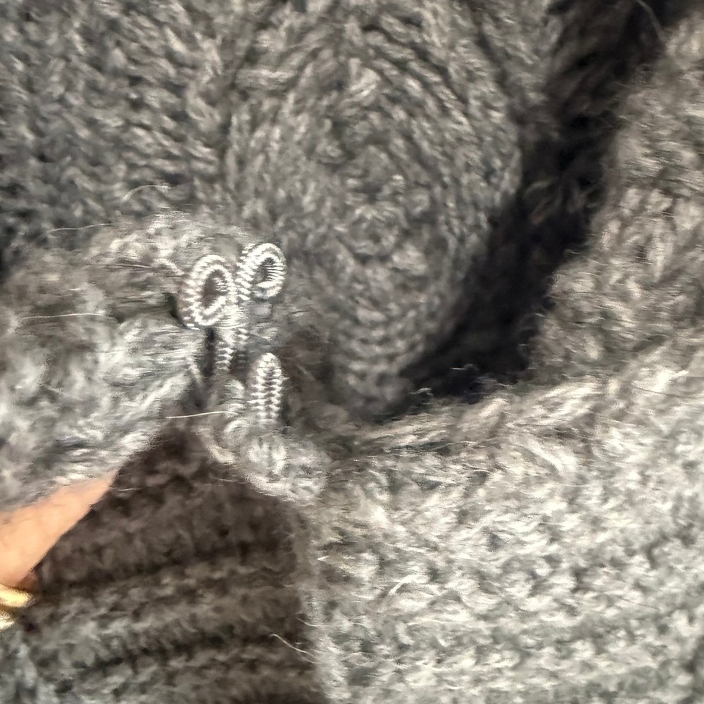 TALBOTS LADIES CABLE‎ KNIT OPEN FRONT LONG CARDIGAN SWEATER GRAY SIZE MEDIUM - Picture 13 of 16